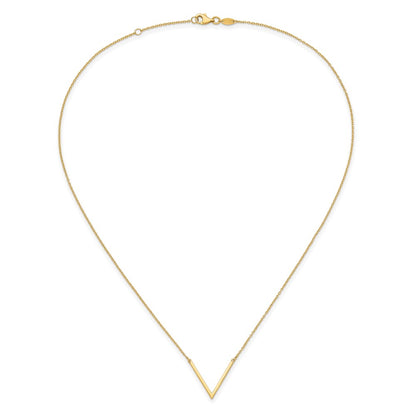 14K Yellow Gold Polished With 1 In Ext. Necklace