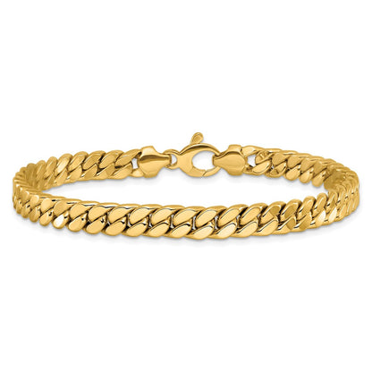 14K Yellow Gold Men'S Polished Curb Bracelet