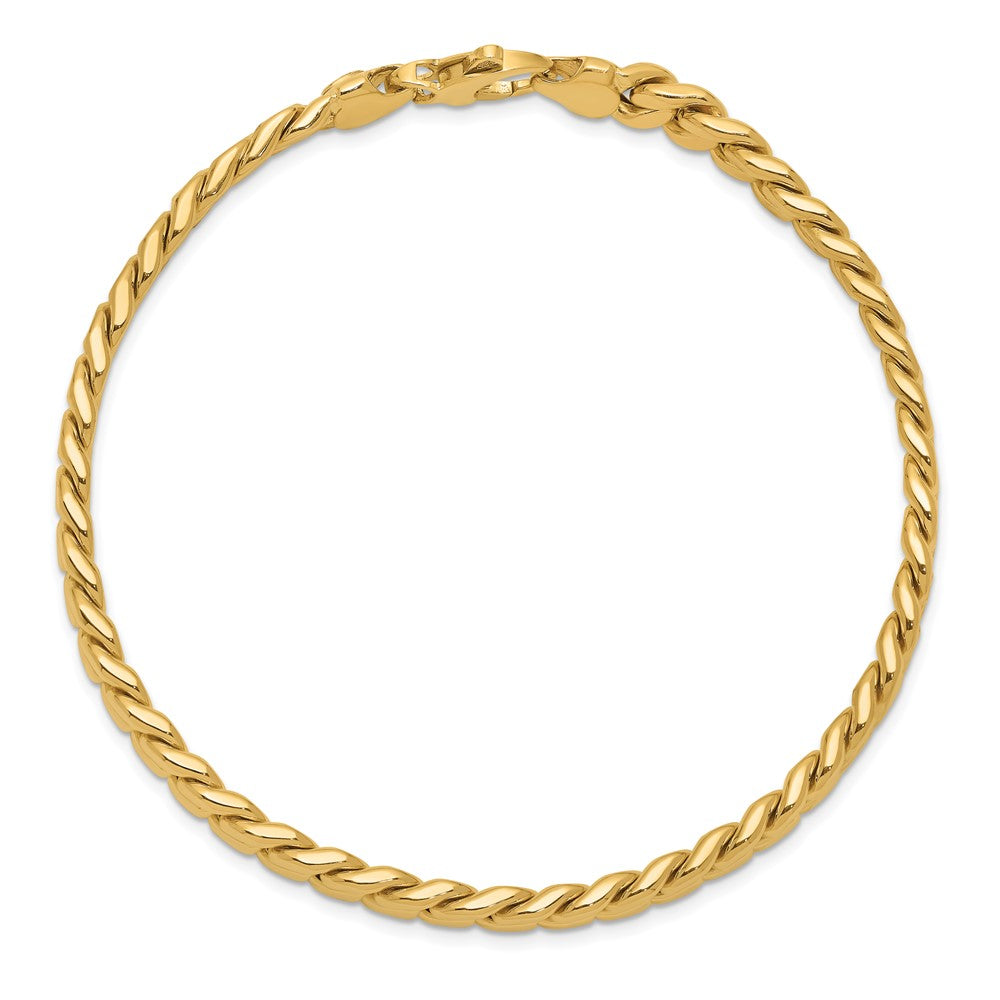 14K Yellow Gold Men'S Polished Curb Bracelet