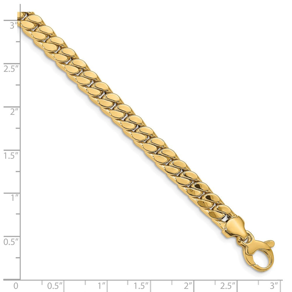 14K Yellow Gold Men'S Polished Curb Bracelet