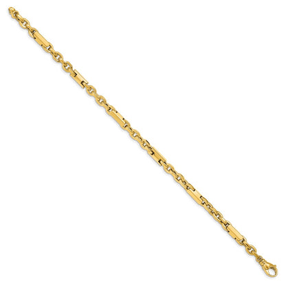 14K Yellow Gold Men'S Polished Fancy Link Bracelet