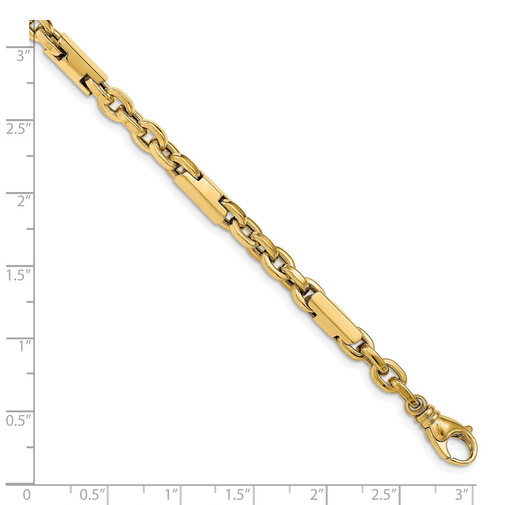 14K Yellow Gold Men'S Polished Fancy Link Bracelet