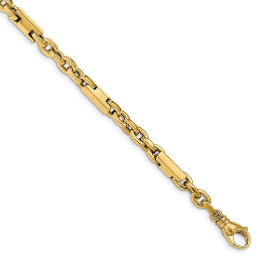14K Yellow Gold Men'S Polished Fancy Link Bracelet