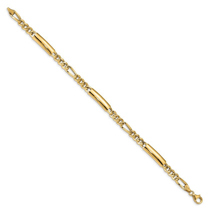 14K Yellow Gold Men'S Polished Fancy Link Bracelet