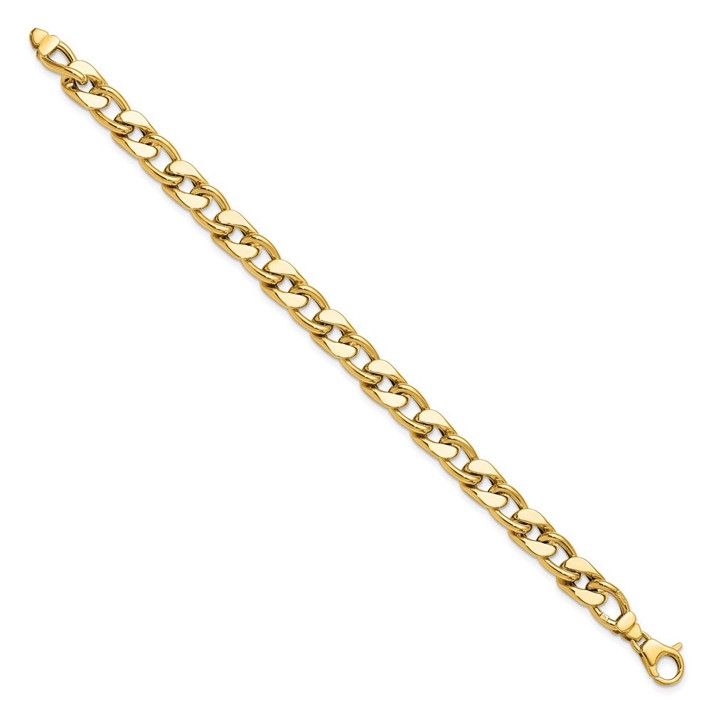 14K Yellow Gold Polished Men'S Curb Link Bracelet