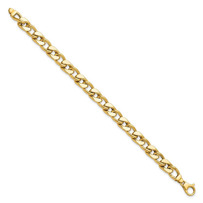 14K Yellow Gold Polished Men'S Curb Link Bracelet