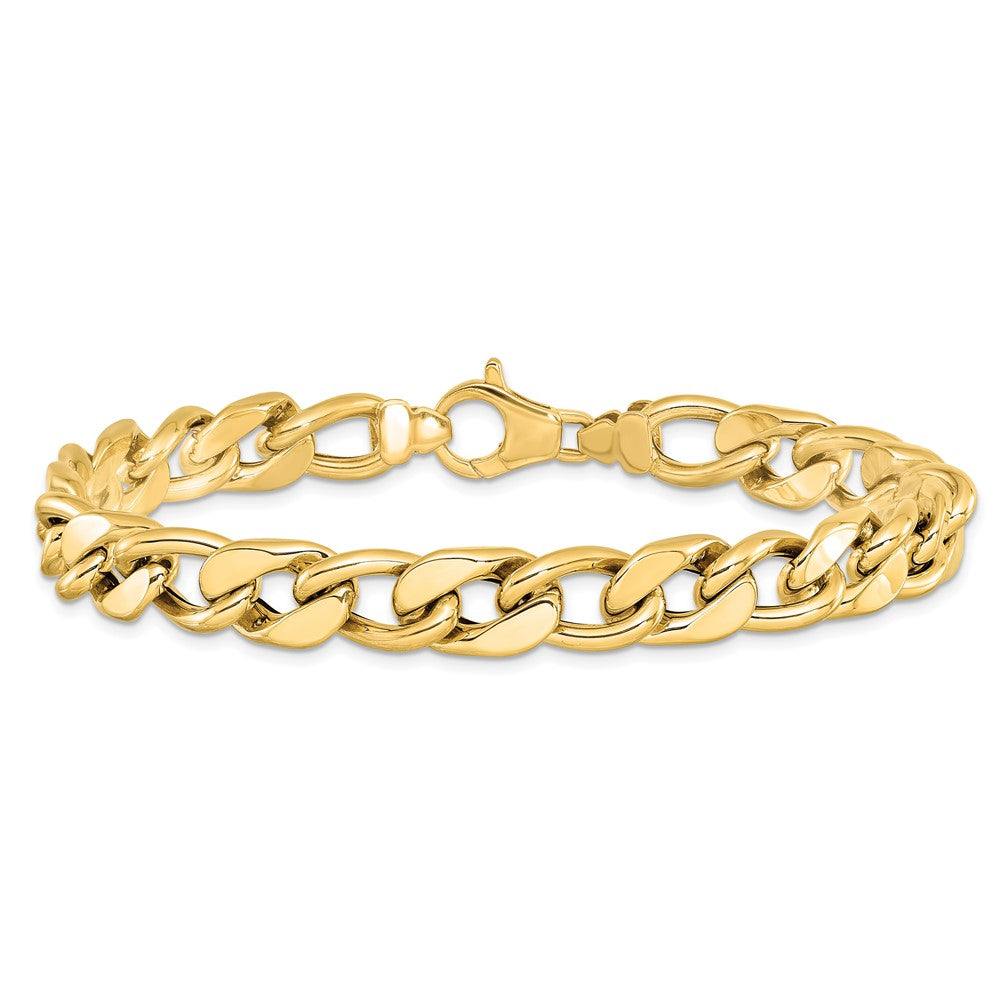 14K Yellow Gold Polished Men'S Curb Link Bracelet