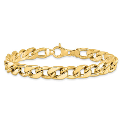 14K Yellow Gold Polished Men'S Curb Link Bracelet