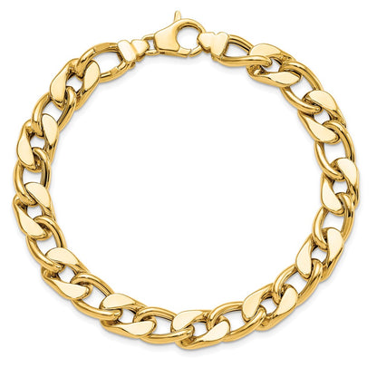 14K Yellow Gold Polished Men'S Curb Link Bracelet