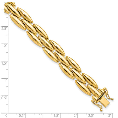14K Yellow Gold Polished Fancy Link Bracelet