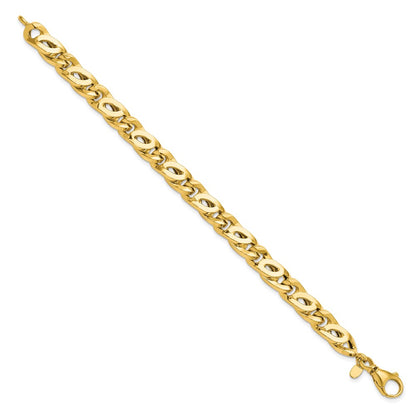 14K Yellow Gold Men'S Polished Fancy Link Bracelet