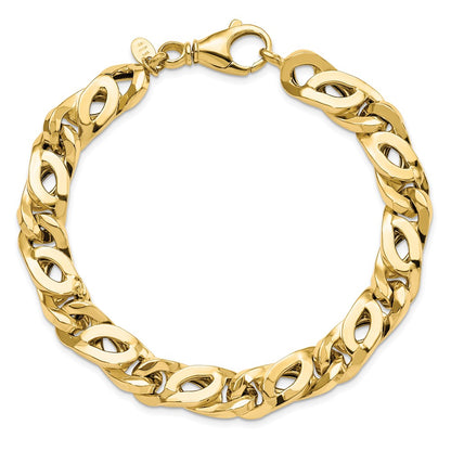 14K Yellow Gold Men'S Polished Fancy Link Bracelet