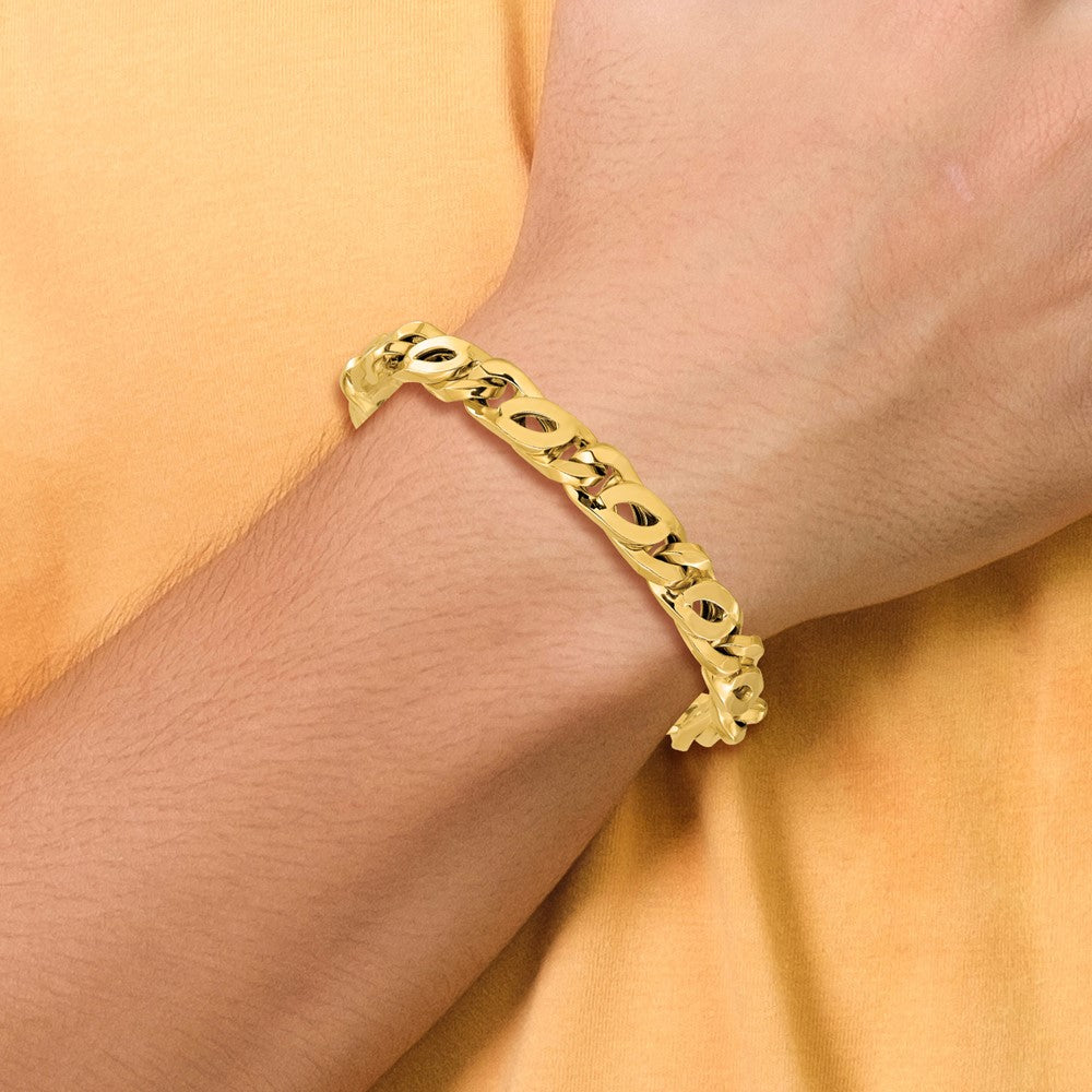 14K Yellow Gold Men'S Polished Fancy Link Bracelet