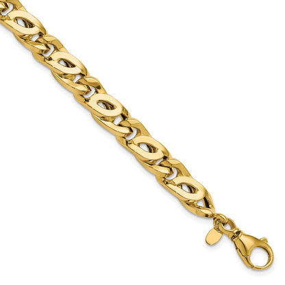 14K Yellow Gold Men'S Polished Fancy Link Bracelet