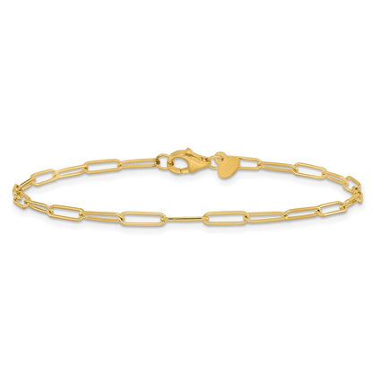 14K Yellow Gold Polished Fancy Link Chain Bracelet
