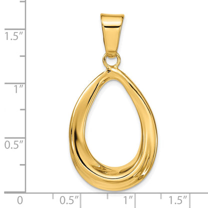 14K Yellow Gold Polished Open Teardrop Pendant