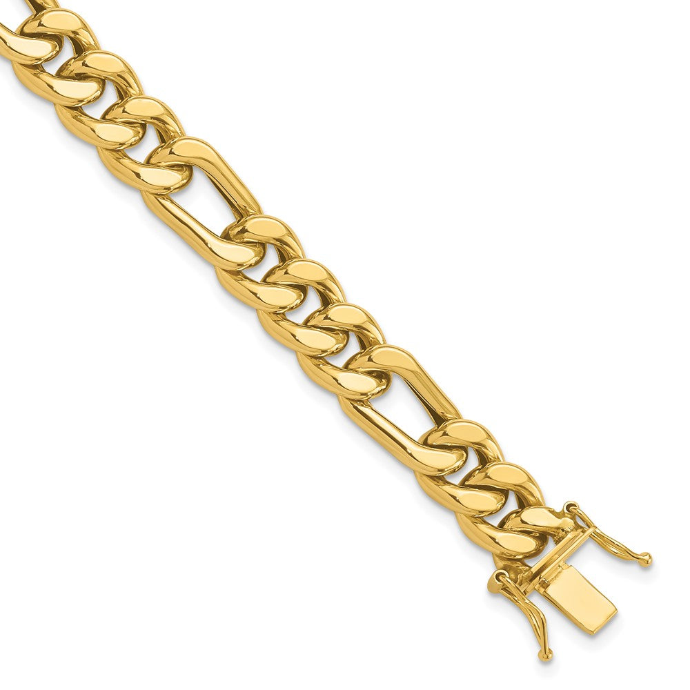14K Yellow Gold Polished Figaro Link Men'S Bracelet