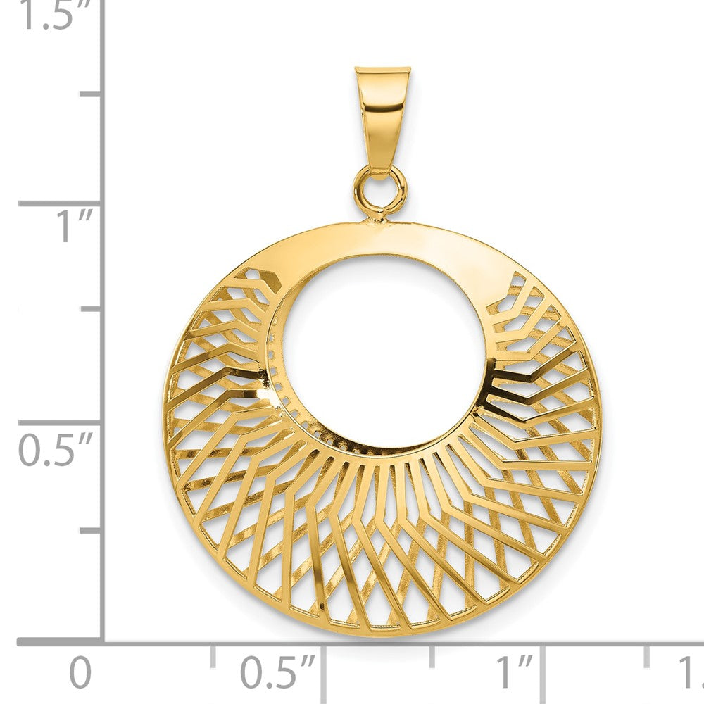 14K Yellow Gold Polished Hollow Fancy Pendant