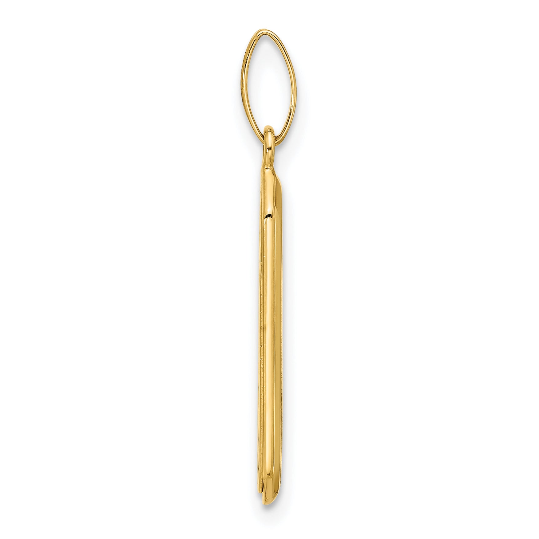 14K Yellow Gold With Black Enamel Polished Pendant