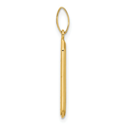 14K Yellow Gold With Black Enamel Polished Pendant