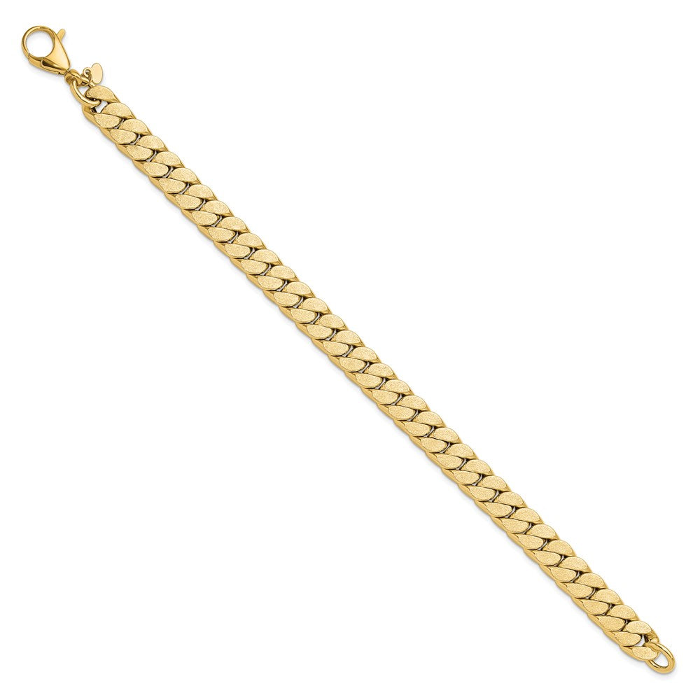 14K Yellow Gold Polished Textured Reversible Men'S Bracelet