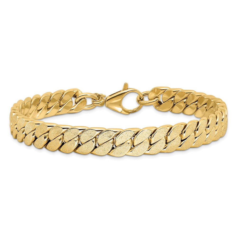14K Yellow Gold Polished Textured Reversible Men'S Bracelet