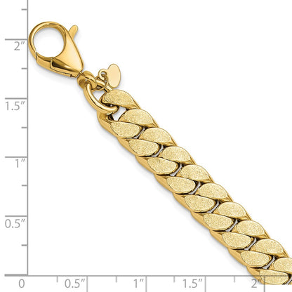 14K Yellow Gold Polished Textured Reversible Men'S Bracelet