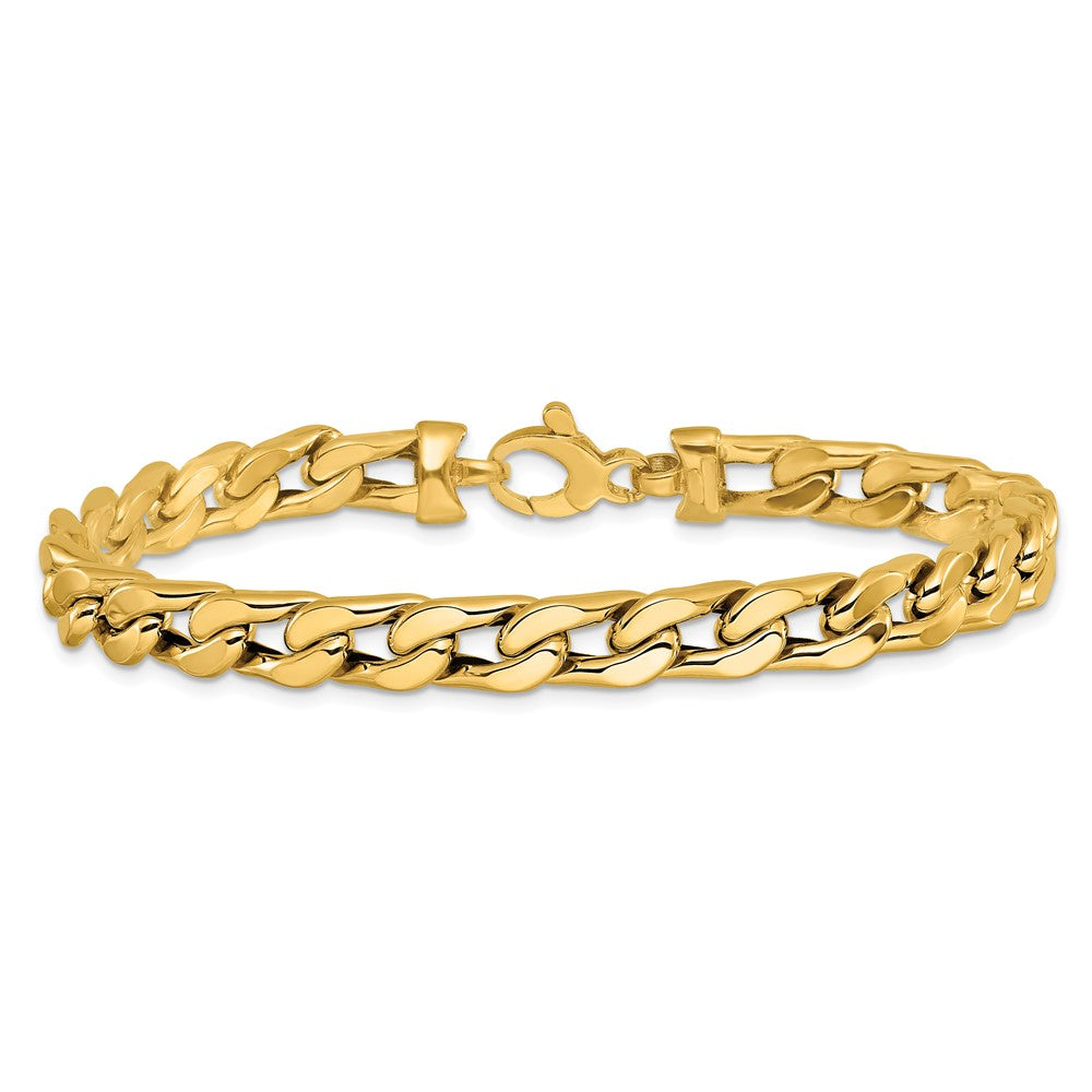 14K Yellow Gold Polished Men'S Link Bracelet