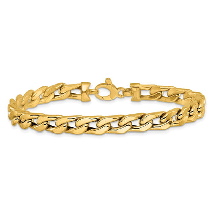 14K Yellow Gold Polished Men'S Link Bracelet