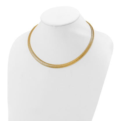 14K Yellow Gold Polished Woven Dome Necklace