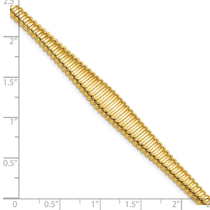 14K Yellow Gold Polished Ridged Graduated Necklace