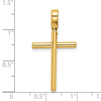 14K Yellow Gold Polished Cross Pendant