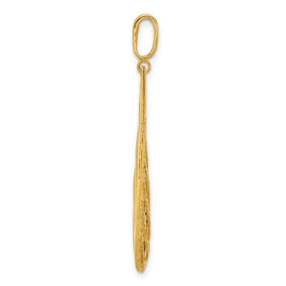 14K Yellow Gold Polished And Diamond Cut Teardrop Pendant