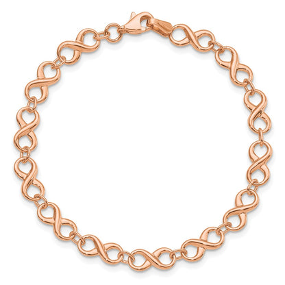 14K Rose Gold Polished Infinity Bracelet