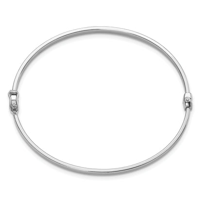 14K White Gold Polished Hinged Bangle