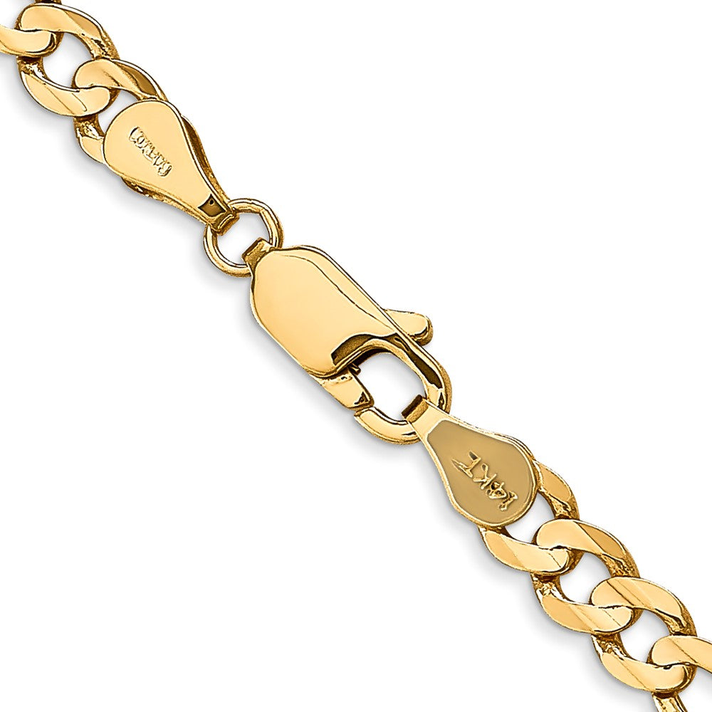 14K Yellow Gold 4.5mm Concave Open Figaro With Lobster Clasp Chain Necklace