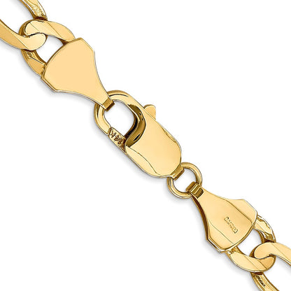 14K Yellow Gold 7.5mm Concave Open Figaro With Lobster Clasp Chain Necklace