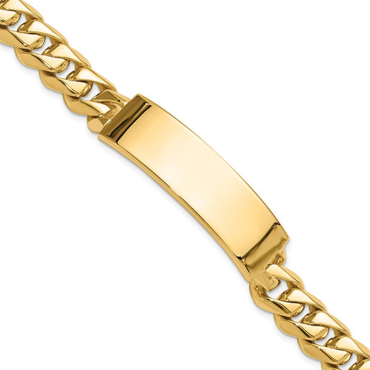 14K Yellow Gold Hand Polished Solid Chain/Solid Plate Curb Link 48X14mm 8 Inch Id Bracelet
