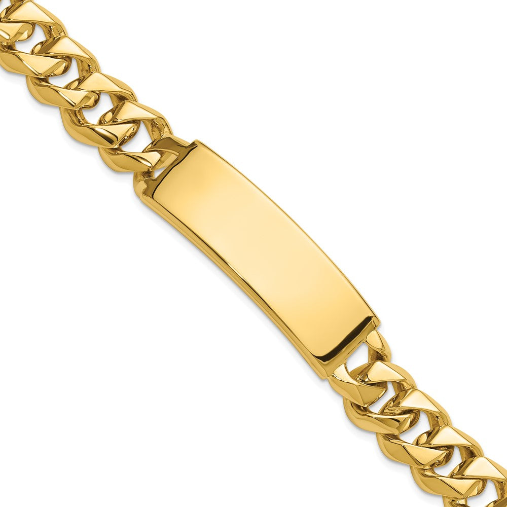 14K Yellow Gold Hand Polished Solid Chain/Solid Plate Curb Link 48X15mm 8.5 Inch Id Bracelet