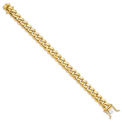 Solid 14K Yellow Gold 8.25 inch 10.7mm Hand Polished Miami Cuban Link with Box Catch Clasp Bracelet