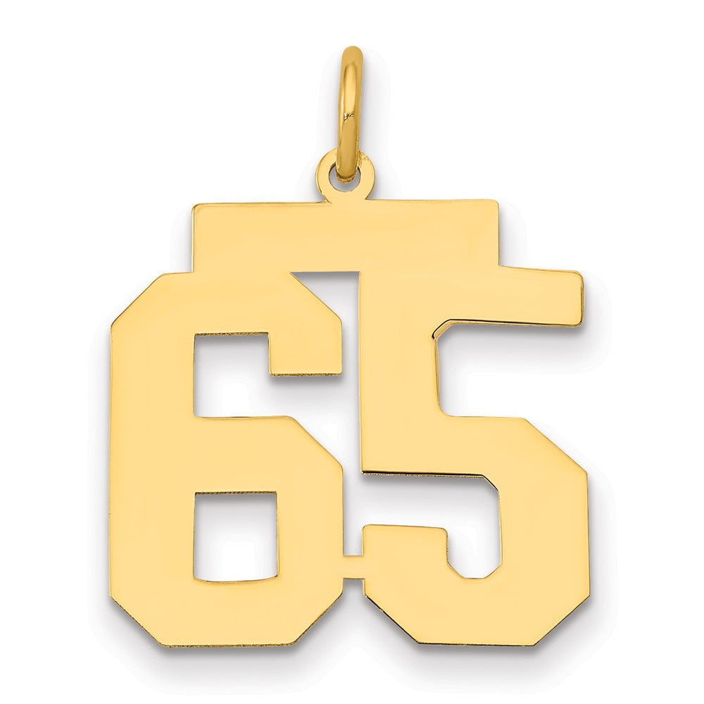 14K Yellow Gold Medium Polished Number 65 Charm