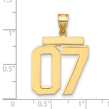 10K Yellow Gold Large Polished Number 07 Charm