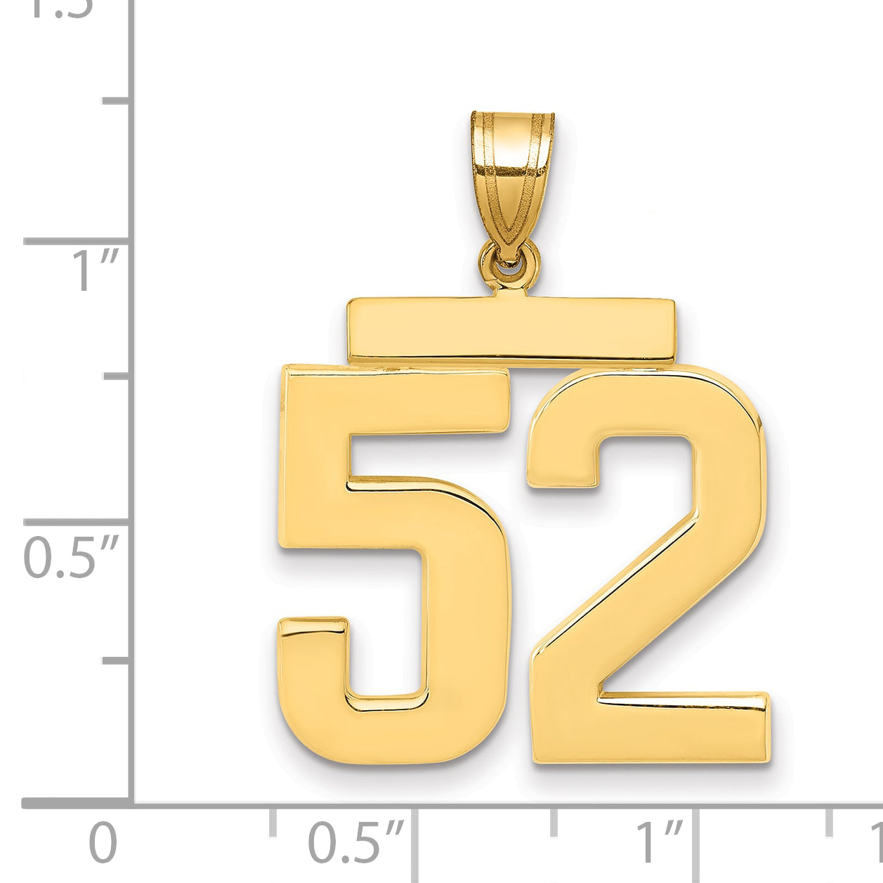 10K Yellow Gold Large Polished Number 51 Charm