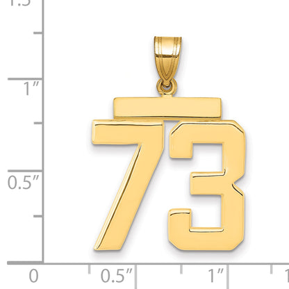 10K Yellow Gold Large Polished Number 73 Charm