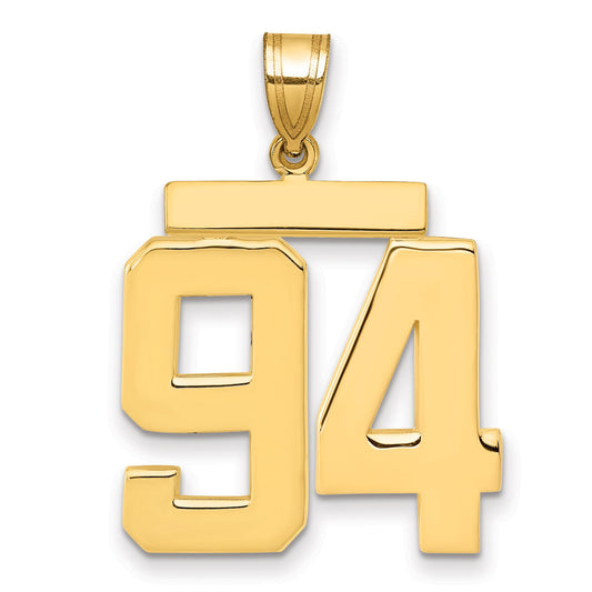 10K Yellow Gold Large Polished Number 94 Charm