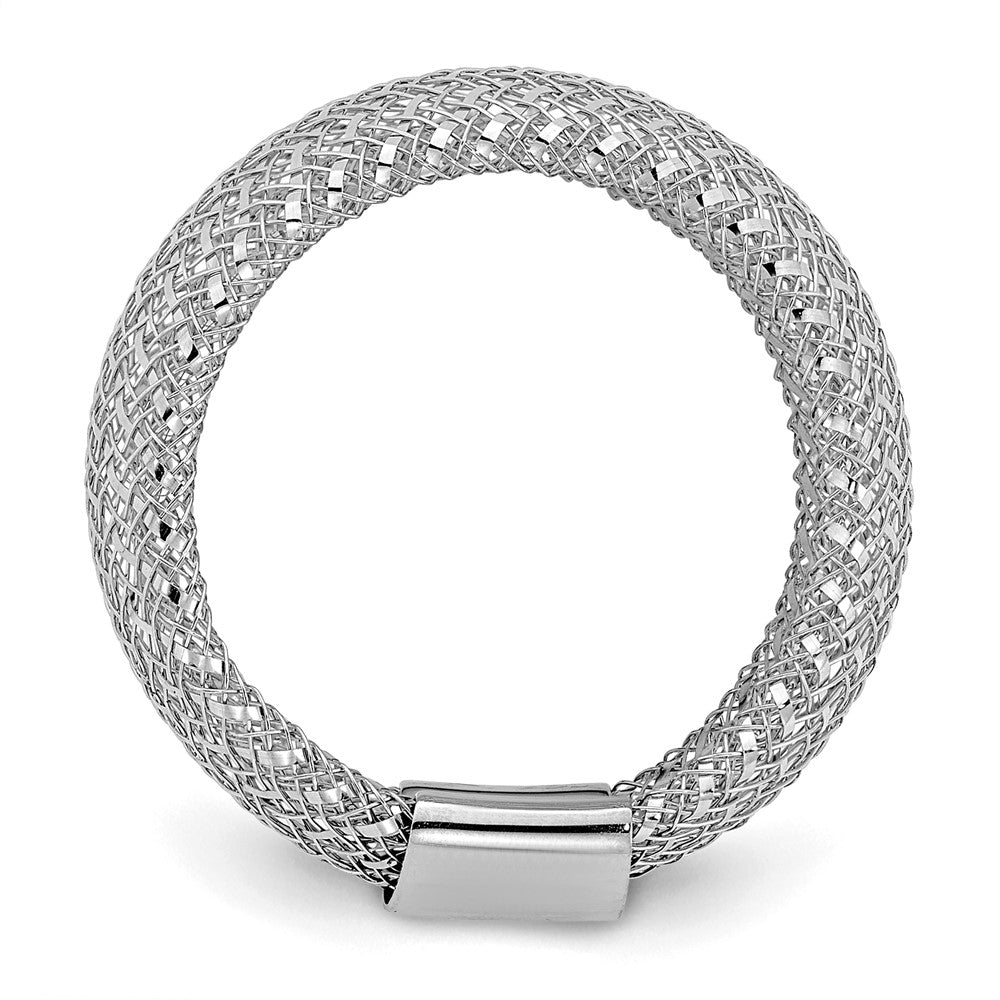 14K Yellow & Rhodium With White Plating Stretch Ring