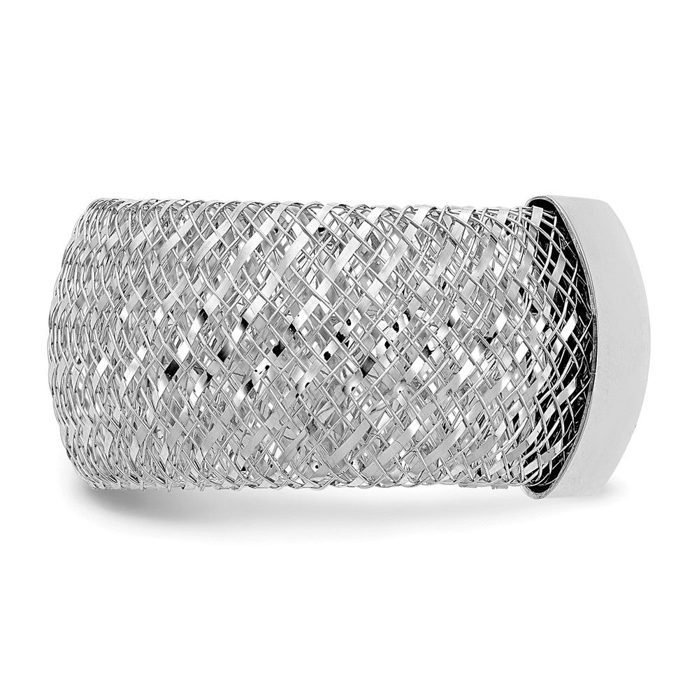 14K Yellow & Rhodium With White Plating Stretch Ring