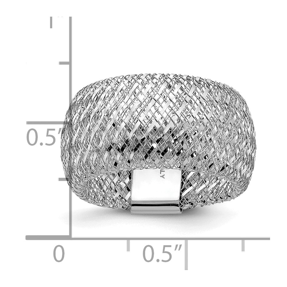 14K Yellow & Rhodium With White Plating Stretch Ring