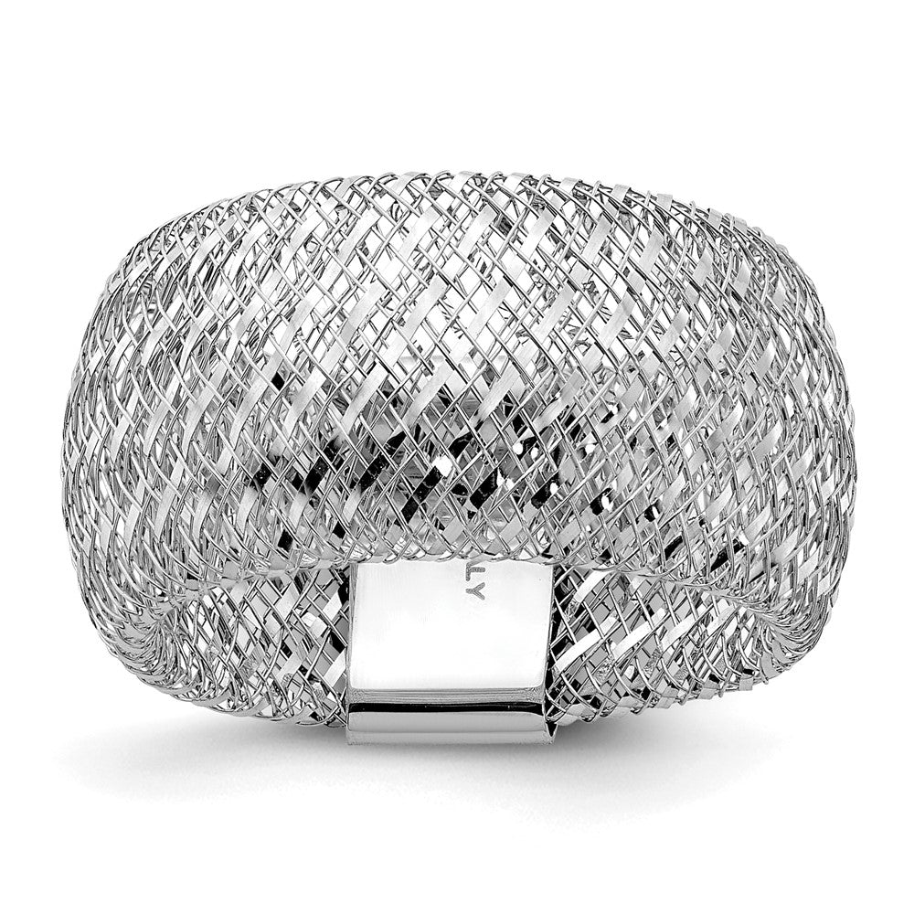 14K Yellow & Rhodium With White Plating Stretch Ring