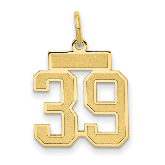 14K Yellow Gold Small Satin Number 39 Charm